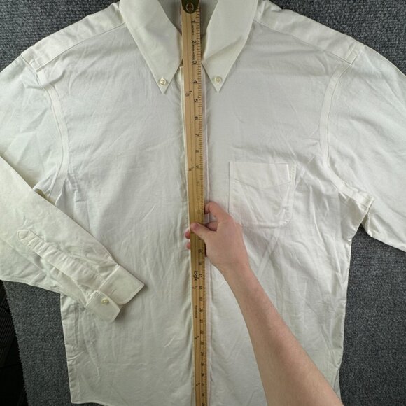 Brooks Brothers Men Non Iron Button Up Shirt Long Sleeve Ivory Madison 16 33 - Picture 3 of 15